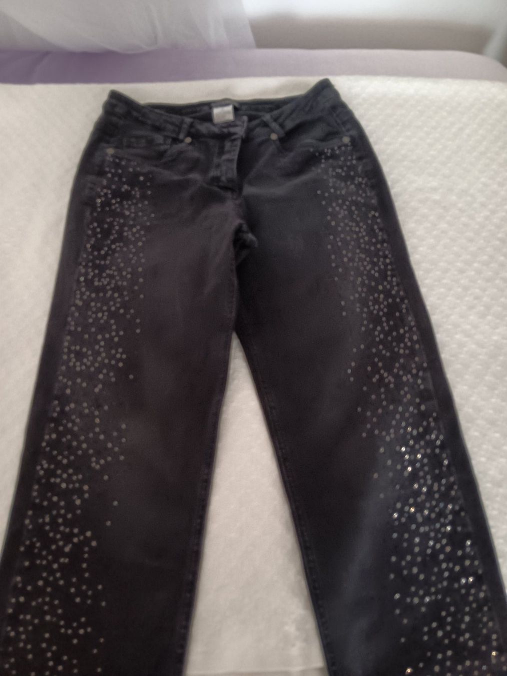 Jeans: DORIS STREICH Edeljeans, Gr. 40, mit Strass, Schwarz, – Usato da Zürich venduto da chr_l98j
