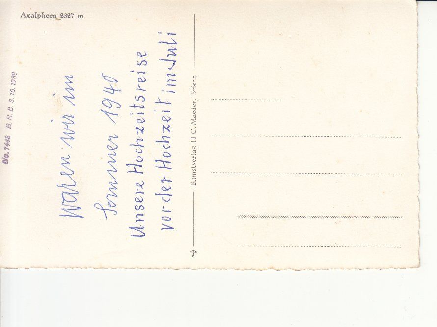 Cartoline postali: Axalphorn ca. 1940 – Usato da Bürglen TG venduto da StampGraf 1