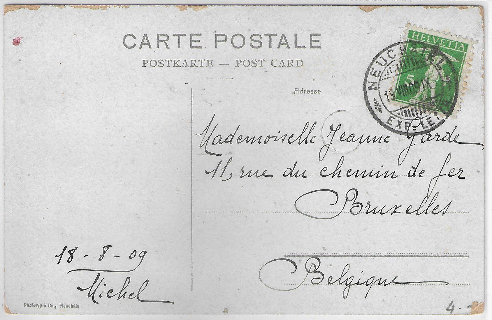Cartes postales: Neuchatel - Vue sur l'Evole - Kinderwagen – D'occasion à Ettingen par Kartenplanet 1