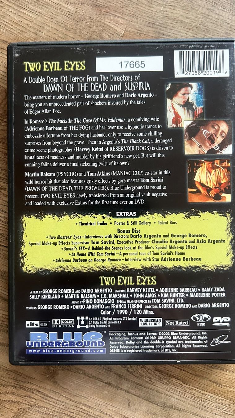Tous les DVDs: Two Evil Eyes - Uncut (codefree) – D'occasion à Lugano par bad_2t9b 1