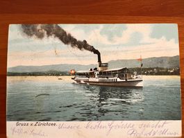 Postkarte Schiff Zürichsee 1904 (P286)