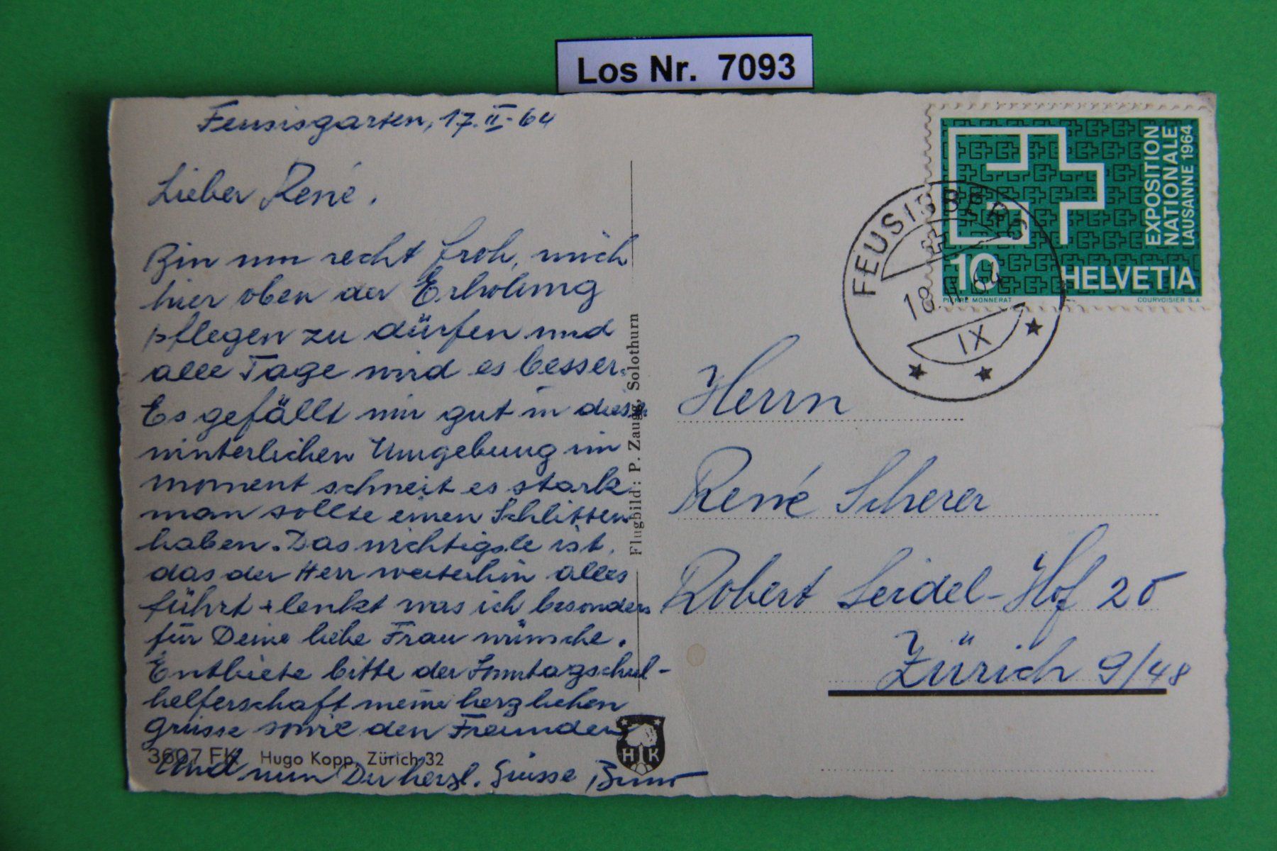 Cartoline postali: CH Ansichtskarte Feusisberg ca. 50iger Jahre        Los 7093 – Usato da Volken venduto da jukon65 1