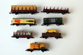 SPUR N - 7 Stück diverse Güterwagen