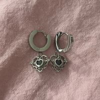NEUF Boucles d’oreilles en acier inoxydable - Coeurs noirs