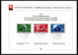Sammelblatt Nr. 108 75 Jahre Weltpostverein mit Sonderstempe