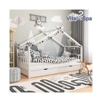 DESIGN Kinderbett 90x200cm - Weiss - TIPI - Spielhaus
