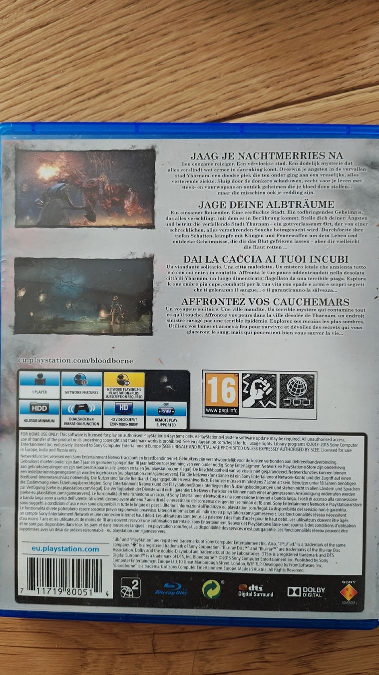 Giochi: Bloodborne PS4 – Usato da Montagnola venduto da mattbert86 1