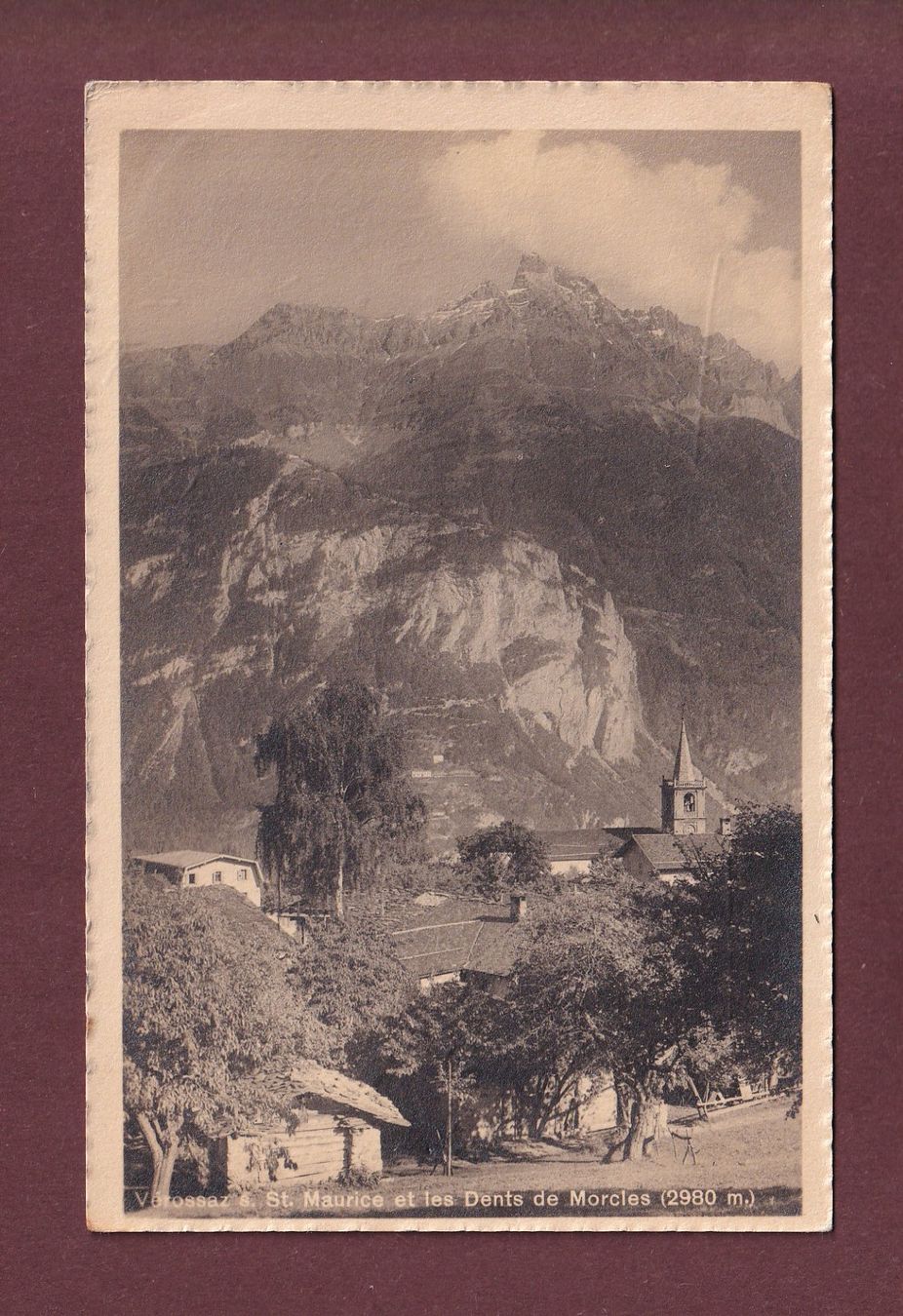 Cartoline postali: VEROSSAZ - Dents de Morcles - 1913 – Usato da Pully venduto da nicecards