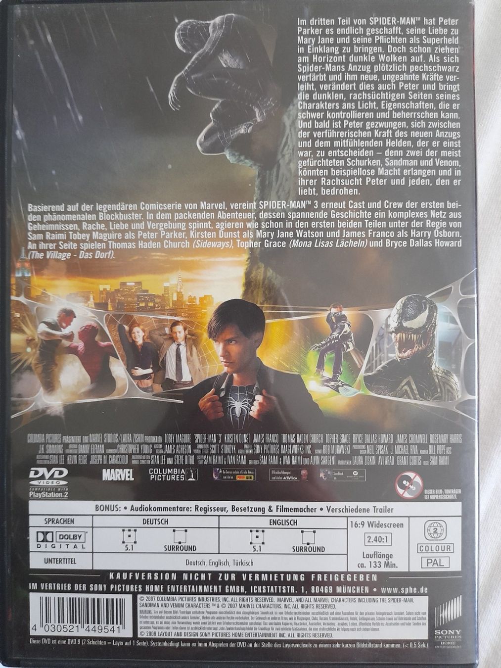 Tutti i DVDs: DVD Spider-Man 3 – Usato da Eiken venduto da Lashar 1