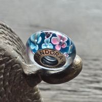 🐸 PANDORA PERLE MURANO GLAS 925 SILBER CHARM BLÜTEN BLUMEN