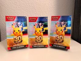 3x 30 Jahre Pokémon Booster Bundles DE Neu und sealed