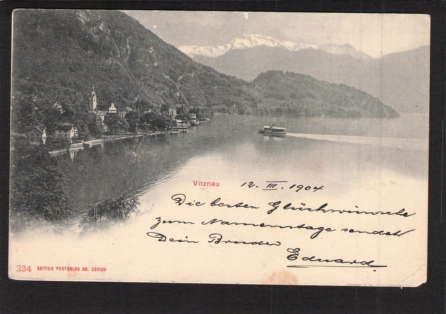 Cartoline postali: ^Vitznau , gel. 1904 – Usato da Reichenburg venduto da Pipo-67