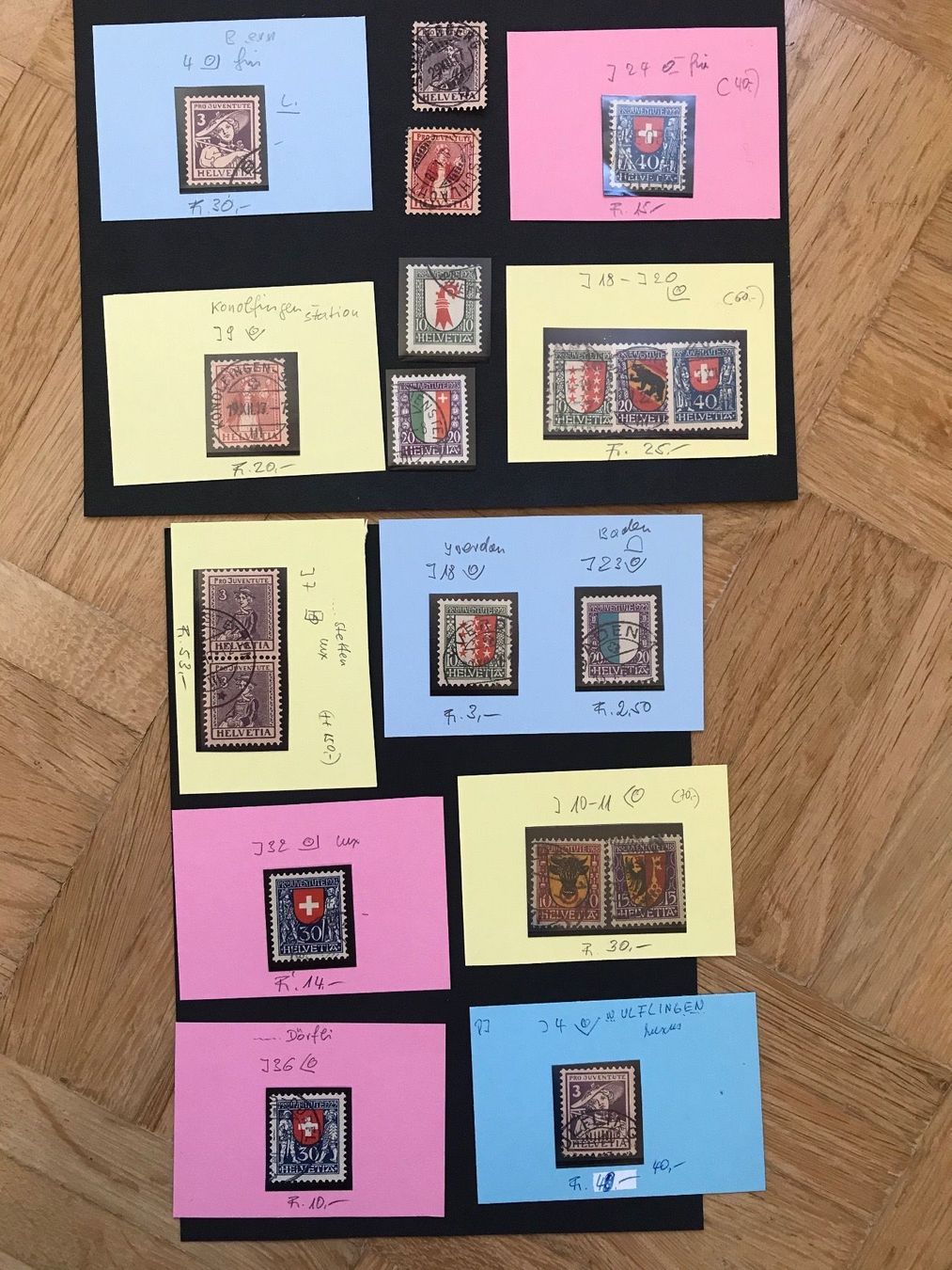 Alle Briefmarken: PJ Kleinlot ab J4 – Gebraucht aus stäfa von brandy66