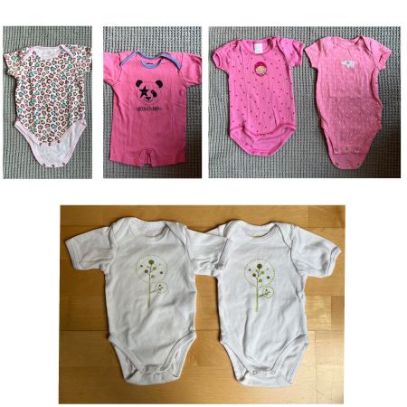 Gr.50/56, 6x Newborn Bodies kurzarm, Mädchen