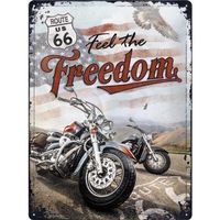 Blechschild 3D-ROUTE 66 FEEL THE FREEDOM - 30x40cm