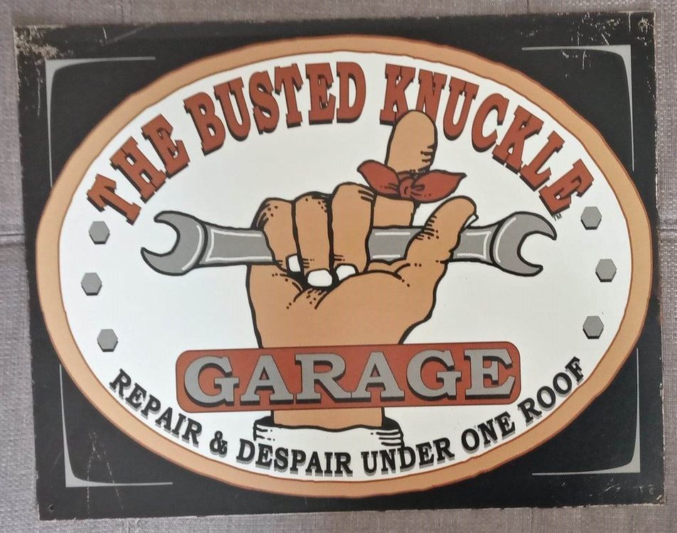 Busted knuckles garage / Plaque publicitaire métal 32x40cm Kaufen