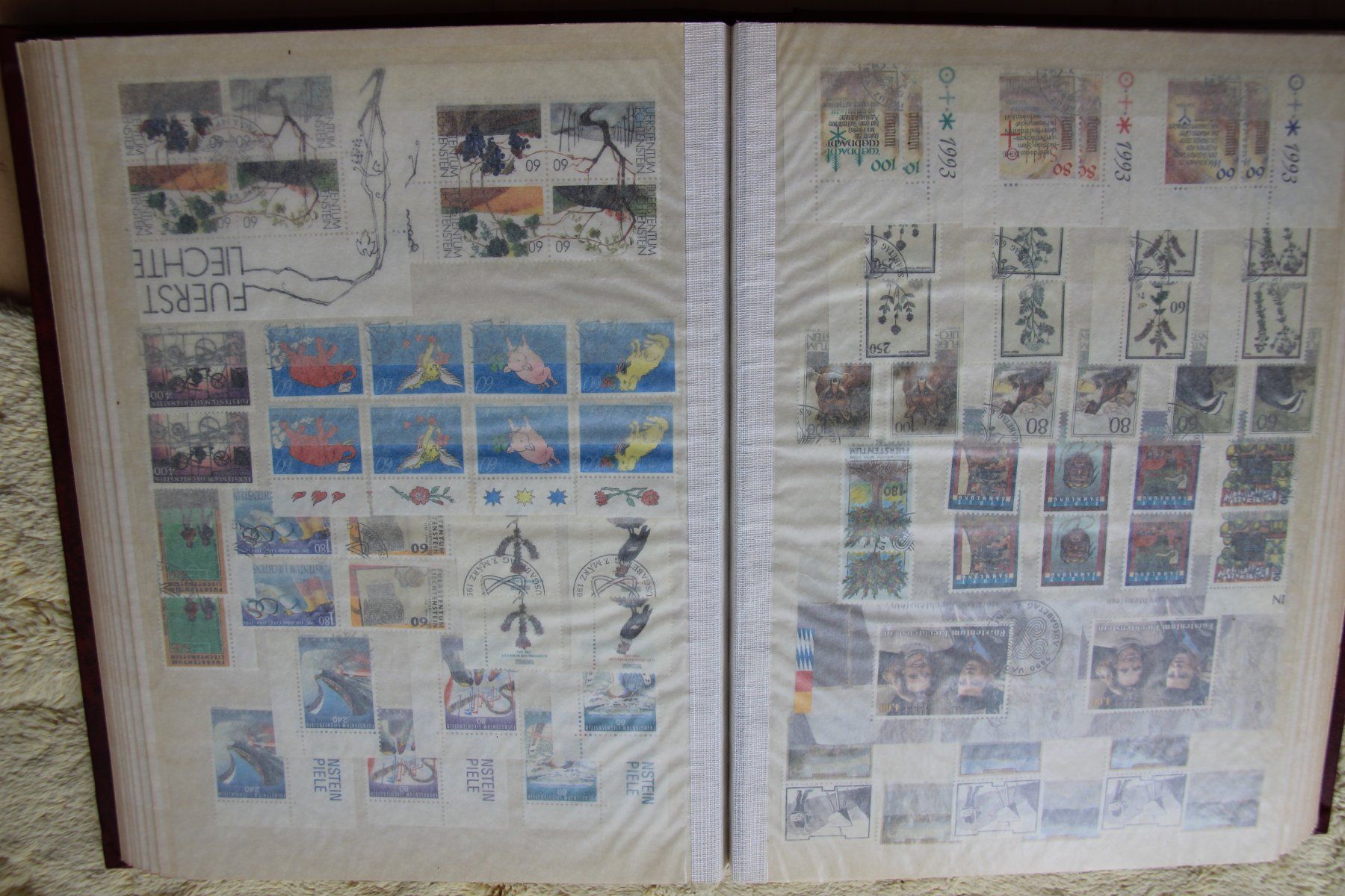 Alle Briefmarken: Sammlung Lichtenstein in rotem Album – Gebraucht aus Schlieren von Sternstunde2 6
