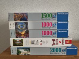 7 puzzles à vendre (5 avec boîte d'origine, 2 sans la boîte)