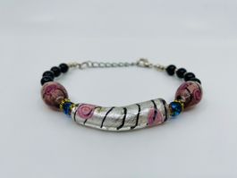 Schönes Armband mit Glasperlen (Karabiner-Verschluss)