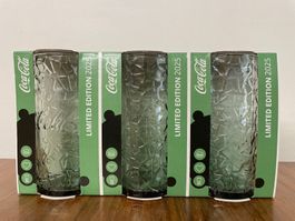 3 x COCA COLA Limited Edition 2025 Glasses "Green"