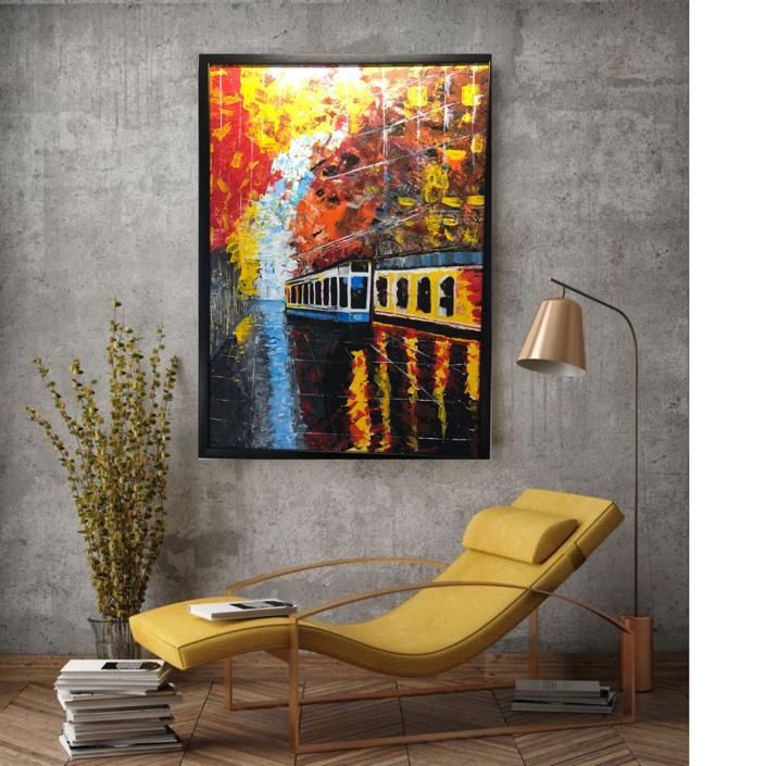 Ölgemälde Auf Leinwand 'London In Herbst' – 91,4 X 121,9 Cm, Handgemalt, Signiert