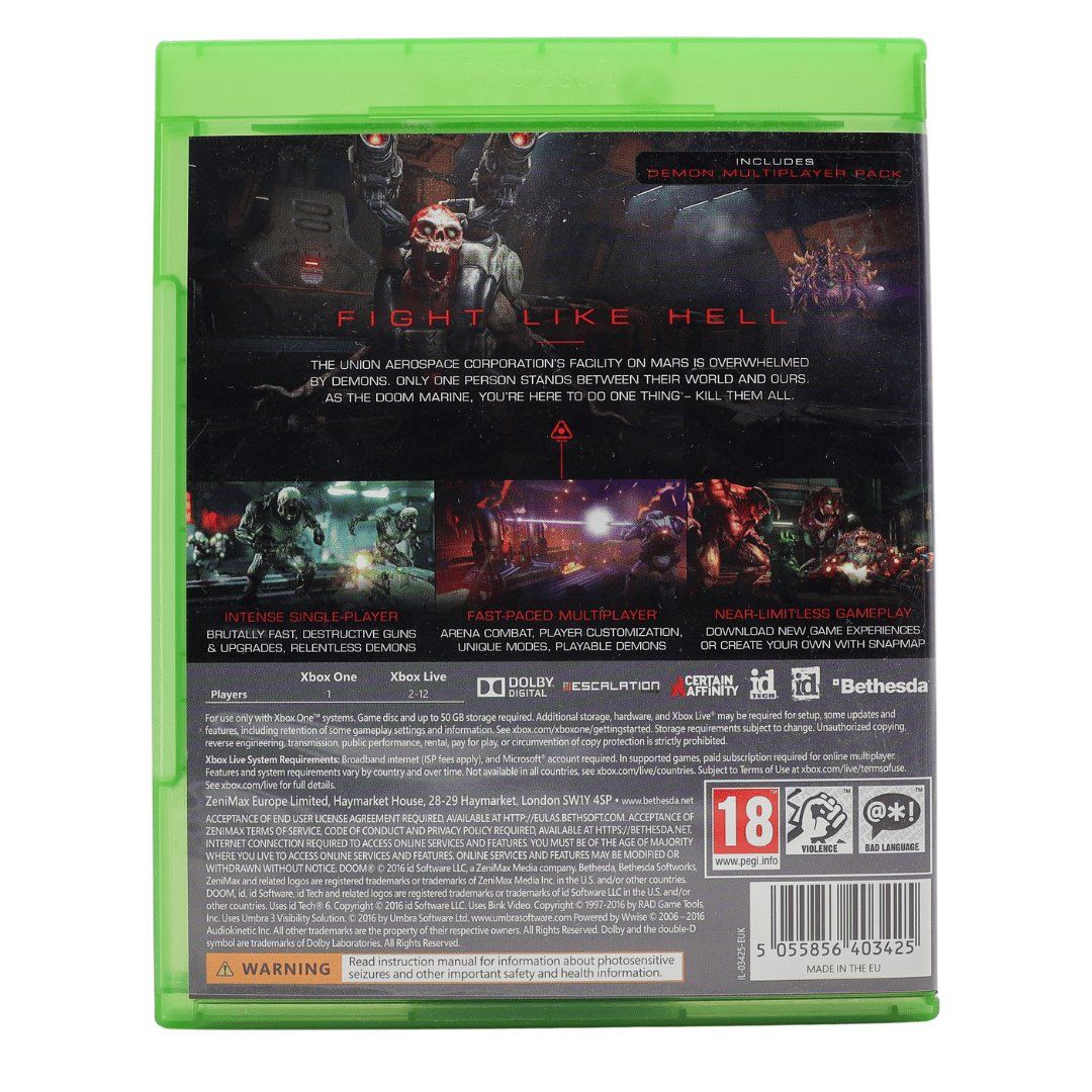 Spiele: Doom - Xbox One – Gebraucht aus Paudex von dindeboy 2