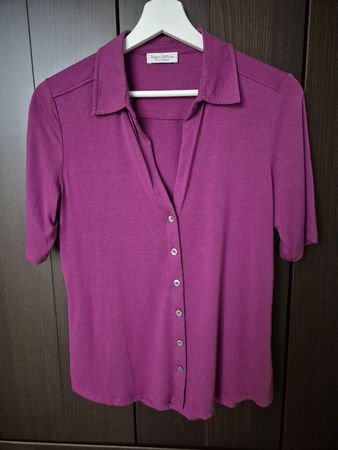 Elegantes Marc O'Polo Shirt mit Knopfleiste – Beerenfarben