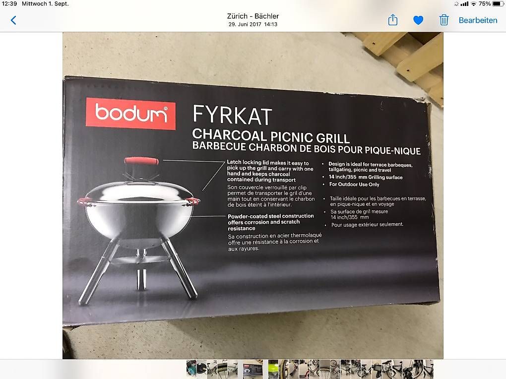 Grills: Grill Orginal Bodum – Gebraucht aus Zürich von georg17