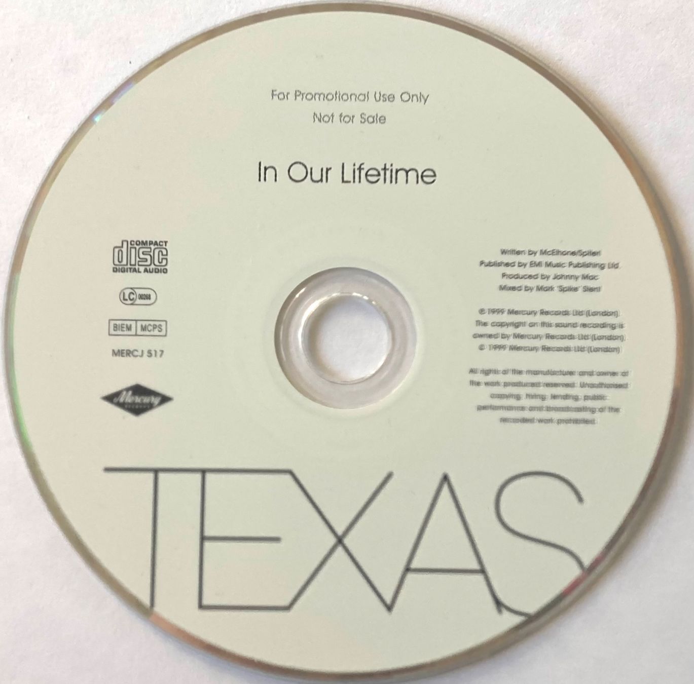 CDs: TEXAS - IN OUR LIFETIME – D'occasion à Poliez-Pittet par Newtown-Records 1