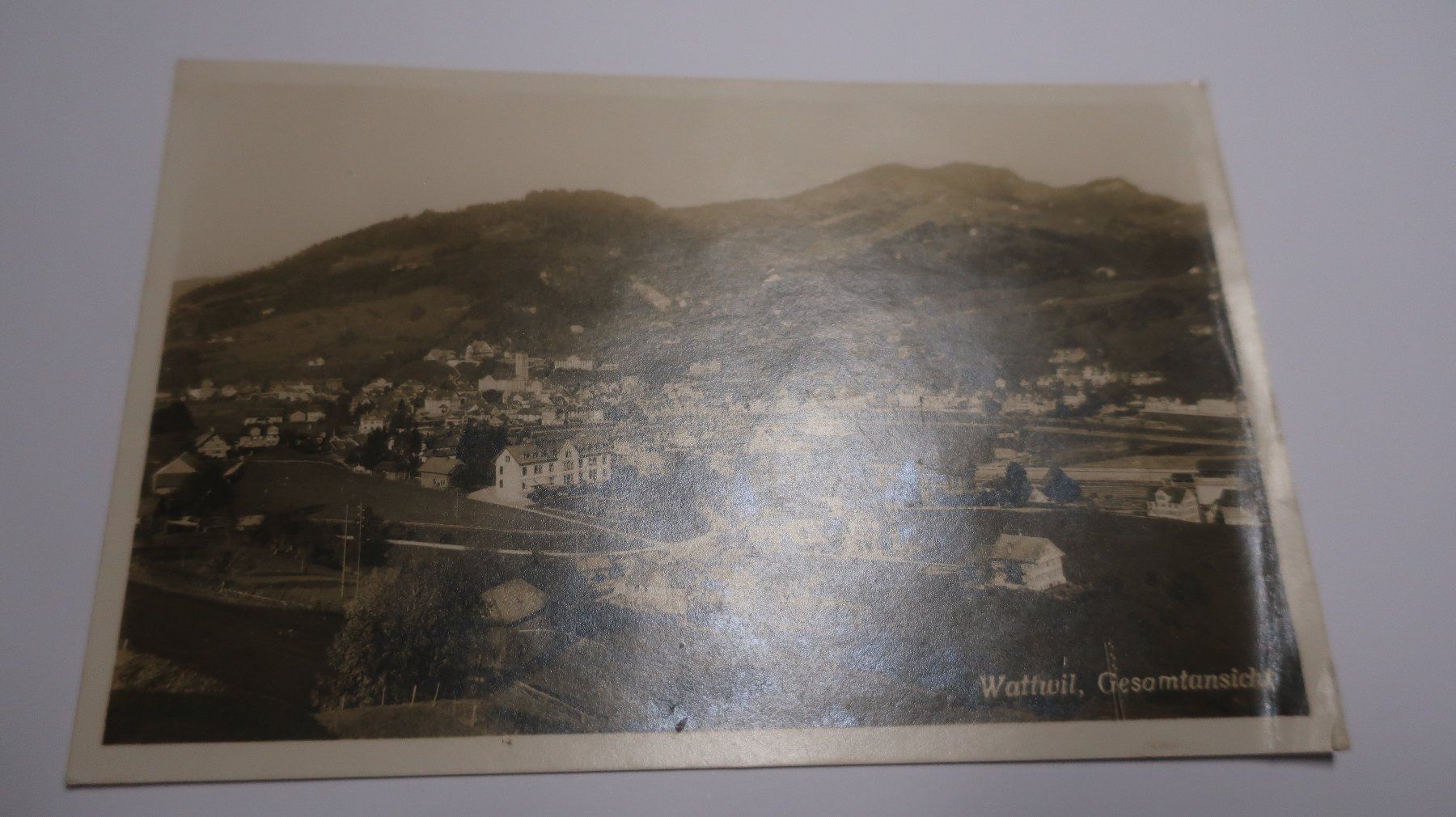 Cartoline postali: Wattwil, Gesamtansicht.  1928 – Difettoso da Cormoret venduto da Pascalll2001 3