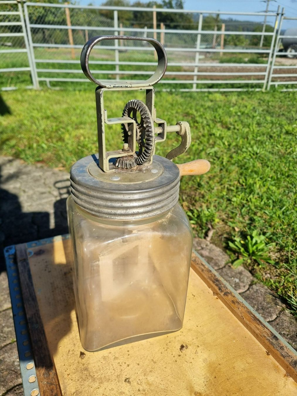 Elettrodomestici da cucina: Butterfass alt mit Handkurbel – Usato da Rheinklingen venduto da Weinberg14