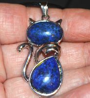 Halskette Z-022 – Lapislazuli – Katze - 44x25x6mm