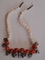 COLLIER EN CORNALINE  ET ARGENT  INDE