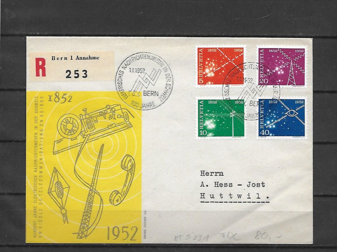 Tutti i francobolli: Freim. 1952 FDC Kat: CHF 80.- – Usato da Basel venduto da Ilp