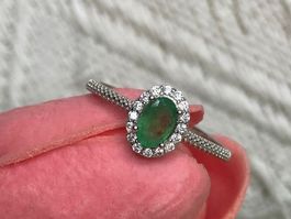 Smaragd Ring verstellbar 925 Silber neu