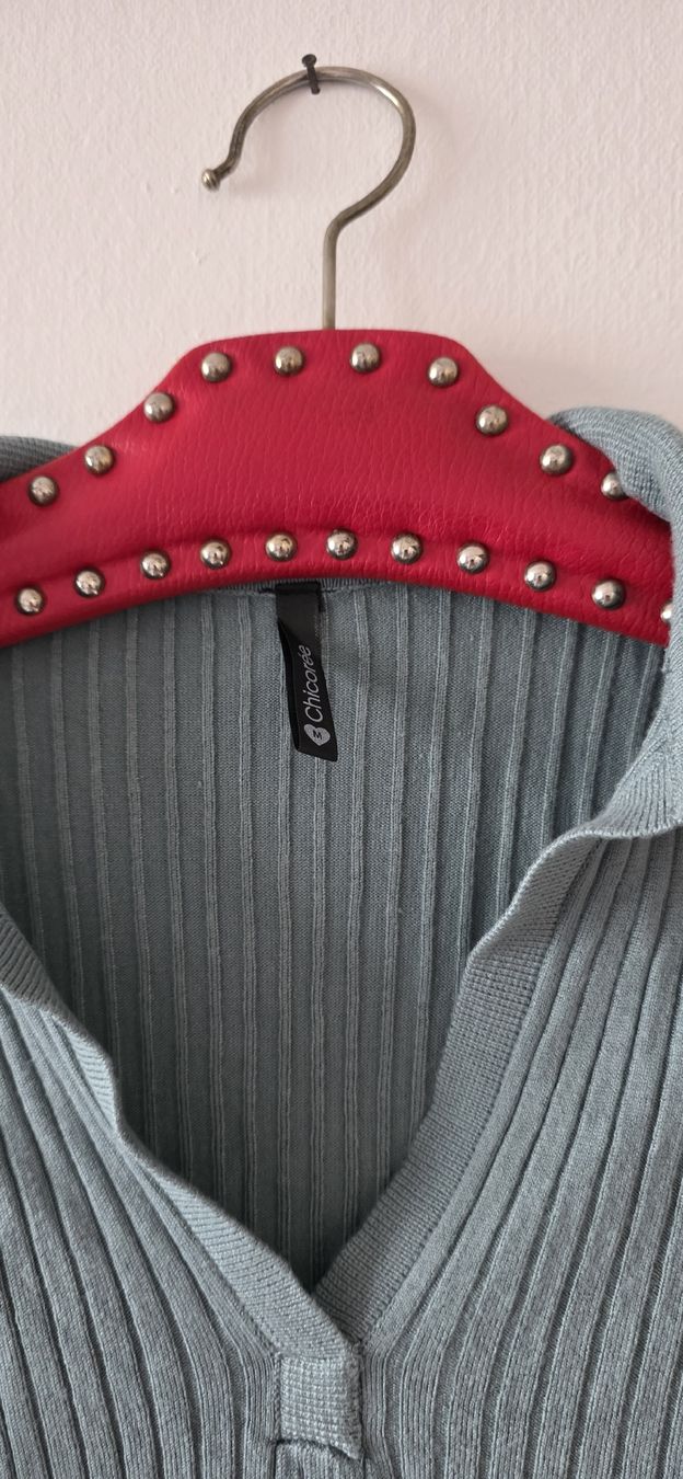 Magliette Polo: Feines Rippstrick-Polohemd in Mintgrün, Gr. M – Usato da Lyss venduto da wal_q9rg 1