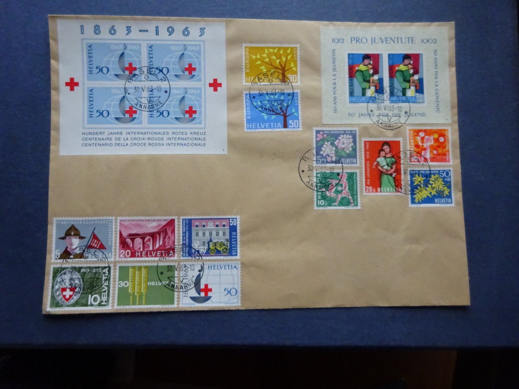 Tutti i francobolli: 1962 Brief mit diversen Marken – Usato da Appenzell-Steinegg venduto da adi1975