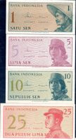 BANK INDONESIA 4 NOTEN UNGEBRAUCHT 1964 - EE11