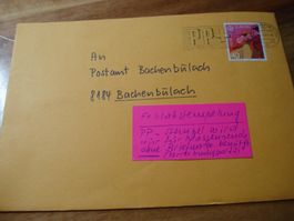 Brief 1981, Briefmarke mit PP-Stempel, Fehlstempel