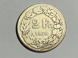 2 Fr. 1878 CH Münze Helvetia Silber ..siehe Scan
