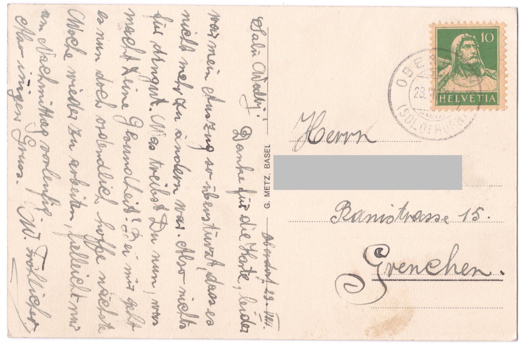 Cartes postales: AK Oberdorf SO, Weissenstein Kurhaus 2-Bild, 1925 – D'occasion à Basel par riobar 1