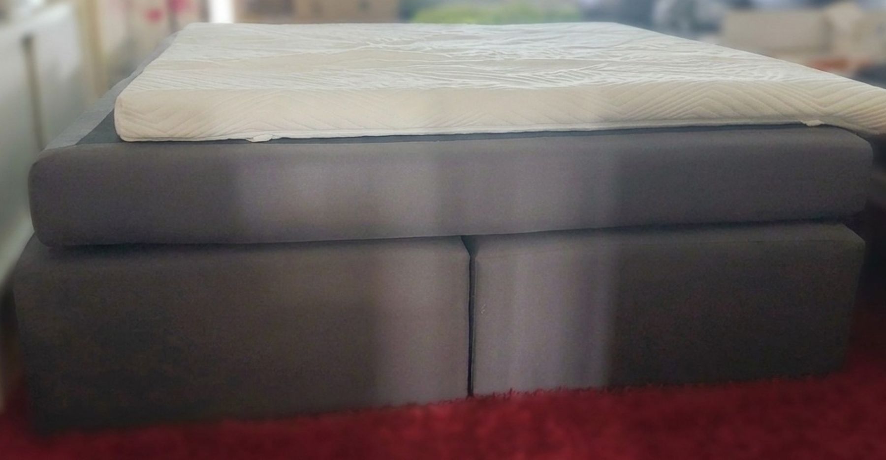 Lits: Boxspringbett grau 140x200cm – D'occasion à Murten par DesSellingSpace