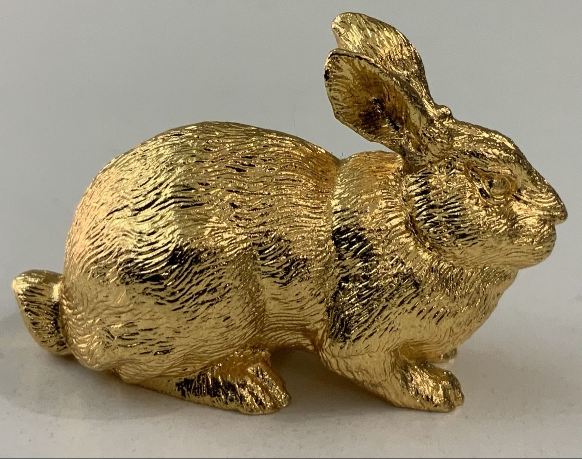 Statuette: Lapin doré 24 carat Risis – Usato da rolle venduto da Tontonjulot