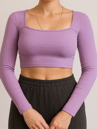 Nr 40 Top flieder Stretch, S M, Neu Sommer Herbst trendy
