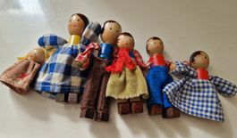 Holzpuppen Familie, 50-er,Vintage