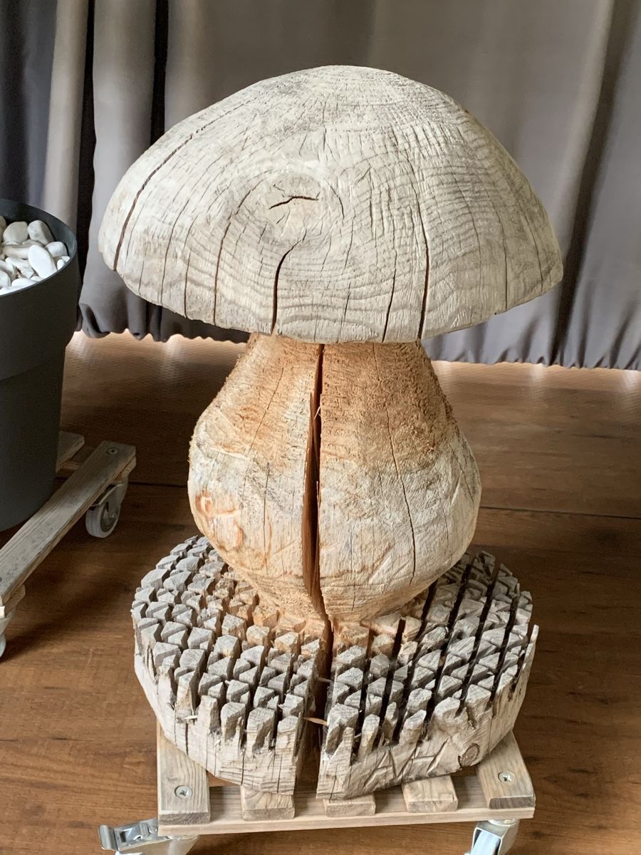 Figuren: Grosser Holzpilz, Gartendecor 73 cm hoch. – Gebraucht aus Nunningen von silvermoon68 1