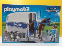 Playmobil 6922 Berittene Polizei / Pferd mit Anhänger NEU