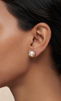 Swarovski Earring with Faux Pearl, Gold Plated and Crystal