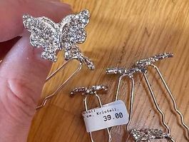 Haarschmuck / Hochzeit /Haarnadeln / Schmetterling / Silber
