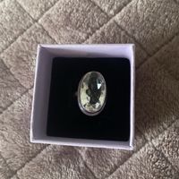 Ovaler Kristallring – 925 Sterling Silber